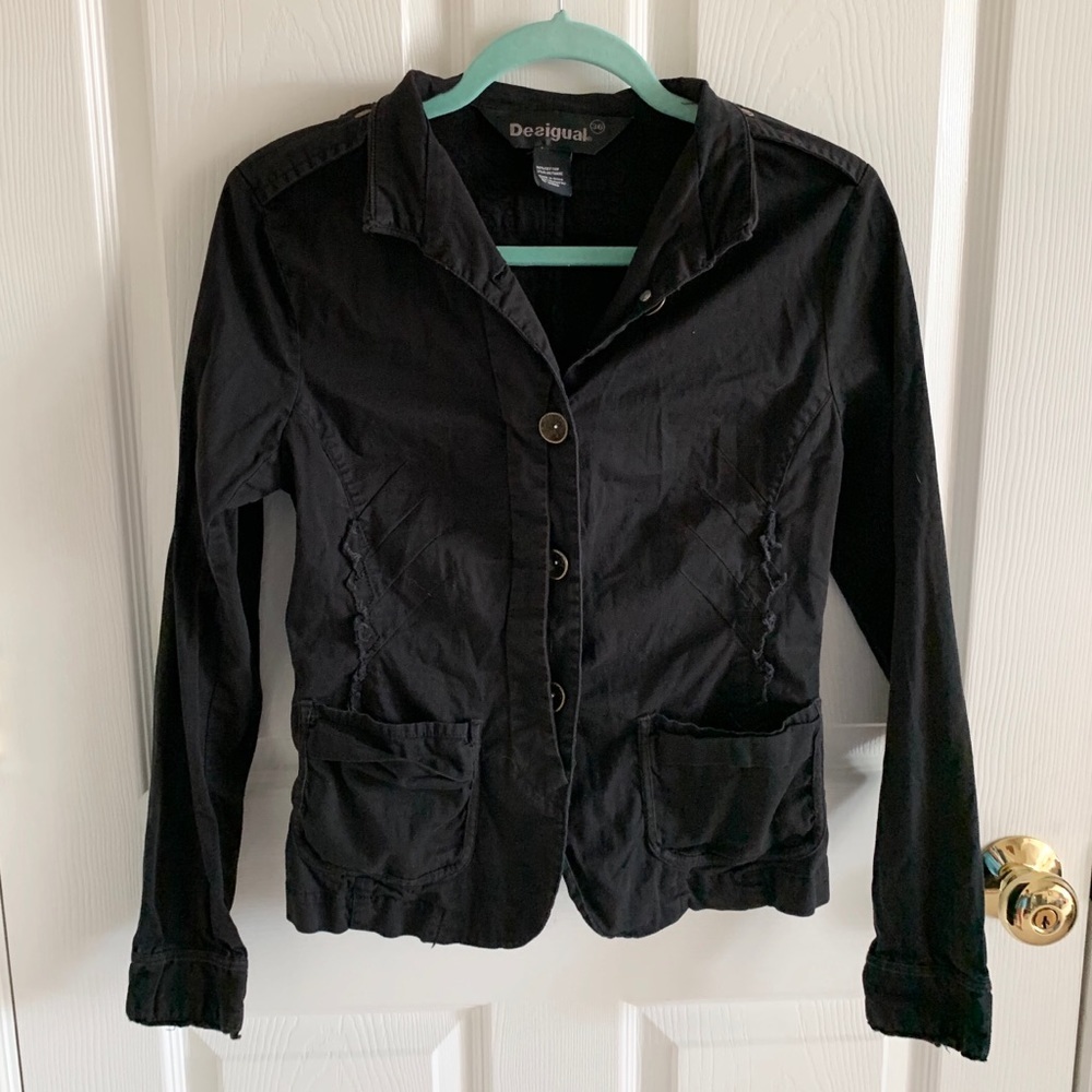 Desigual Distressed Black “New And Good” Jacket